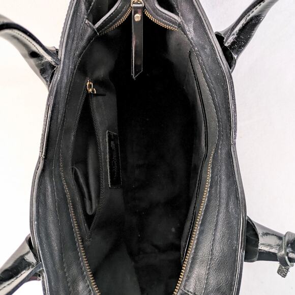 Innue Black Glossy Genuine Leather Handbag - Picture 6 of 7